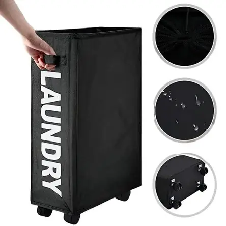 Più Venduto Cesto De Ropa Multiuso Con Ruedas Laundry Negro 576NE02