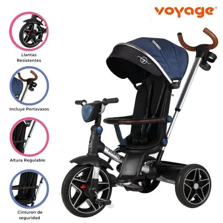 Triciclo Guiador Reversible 360° «HARDY» Blue Di Tendenza