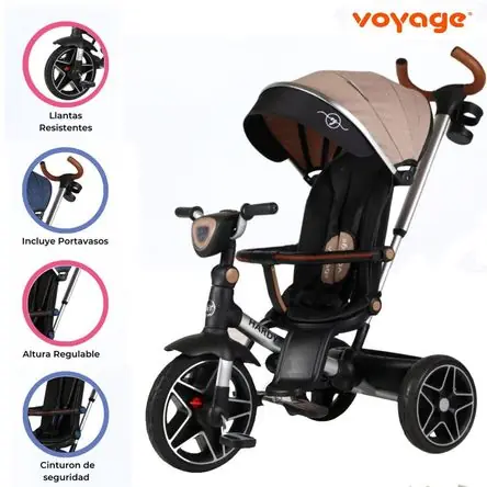 Ordine In Blocco Triciclo Guiador Reversible 360° «HARDY» Beige