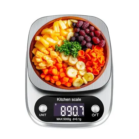 Balanza Digital Gramera Cocina 5kg con Plataforma de Acero Inoxidable para Cocina Non Perdere