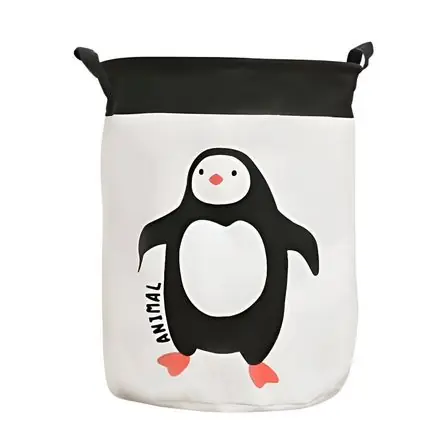 Cesto De Ropa Para Dormitorio Lavandería Diseño De Animales Pingüino  648PG02 Esclusivo