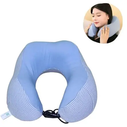 Popolare Cojín para Cuello Almohadilla Cervical Ajustable Modelo Rayado Celeste 677RC02