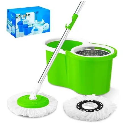 Trapeador con Escurridor Giratorio Automático 2 Mopas Verde 88S Economico