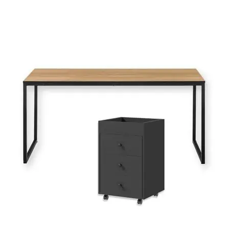 Certificato Combo Nox Escritorio Haya + Cajonera Negra Coricha Home