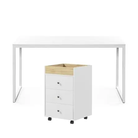 Prezzo Scontato Combo Summer Escritorio Blanco + Cajonera Blanca Coricha Home