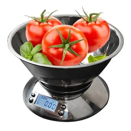 Balanza Digital Gramera 5kg de Acero Inoxidable con Temporizador y Termómetro para Cocina Scelto Dai Clienti