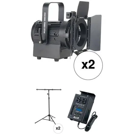 American DJ Starter Stream PAK - Kit de Iluminación con 2 Luces LED Fresnel Cálidas, Pack de Regulad Sconto