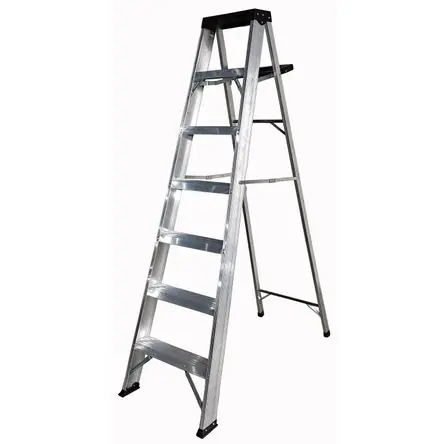 Garanzia Inclusa Escalera Tijera 7 Pasos Werken Aluminio Plata