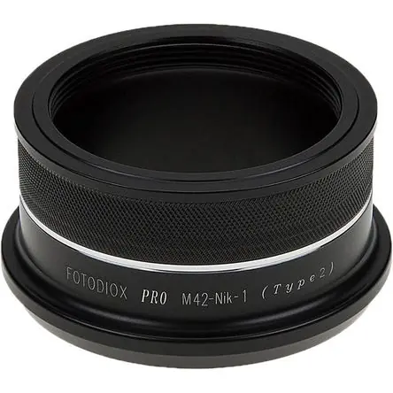 Reso Gratuito Adaptador FotodioX Pro M42 Tipo 2 para Lentes a Cámara Nikon 1-Series - Montura de Latón Cromado, Co