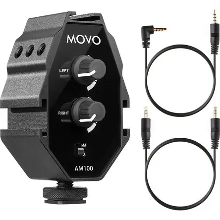 Offerta Limitata Movo Photo AM100 Mezclador de Audio de Micrófono TRS de 2 Canales 3.5mm - Conexión de Dos Micrófonos