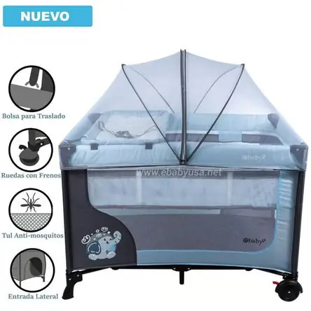 All’Ingrosso Cuna Corral Ebaby con Cambiador Happy Dream Celeste