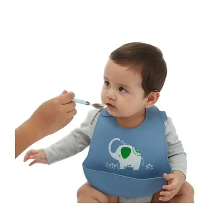Super Prezzo Babero Maternelle con Bolsillo de Silicona Elefantitos para Bebés y Niños Azul