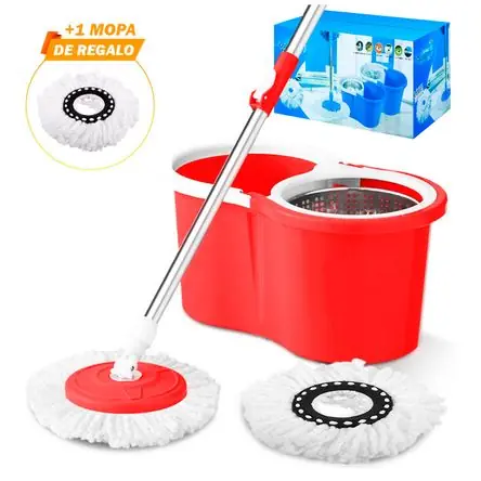 Trapeador con Escurridor Giratorio Rojo 88S Y Mopa de Regalo Offerta Limitata