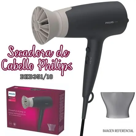 Secadora de Cabello Philips BHD351- Negro Super Prezzo