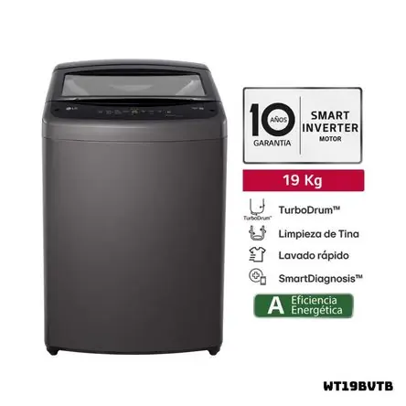 Lavadora LG TURBODRUM 19 KG Carga Superior Negro Claro WT19BVTB Garanzia Inclusa