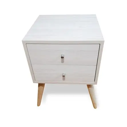 Velador Vintage 2 Cajones Color Blanco VENTITAS HOME Spedizione Gratuita
