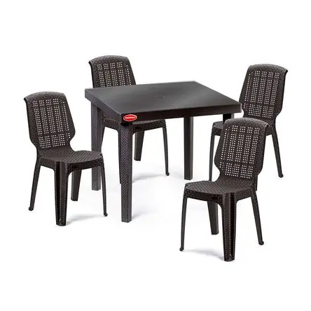 Pagamento Sicuro Juego de Comedor de Terraza Ratán 4 Personas Polinplast