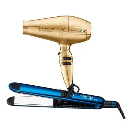 Combo BabylissPRO Alisadora Optima 3300 BBC3300TPE Y Secador Portofino Dorado BNTG6610PE Prezzo Di Fabbrica