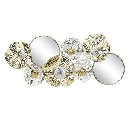 Offerta Limitata Espejo Flores Dorado 75 Cm