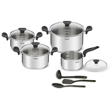 Set De Ollas Acero Inoxidable 11Pz Primary T-Fal Garanzia Inclusa