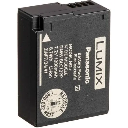Saldi Batería Recargable de Litio-Ion Panasonic DMW-BLC12 (7.2V, 1200mAh) para Cámaras Digitales Lumix Sel
