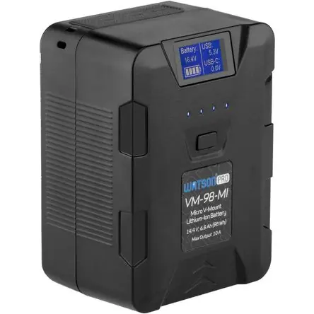 Batería Micro V-Mount Watson Pro 14.4V 98Wh con Puerto USB-C - Compacta y Ligera, Salida Continua de Spedito Oggi