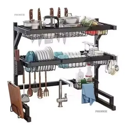Organizador de Platos de 2 Niveles 85CM Escurridor de Menaje de Cocina All’Ingrosso