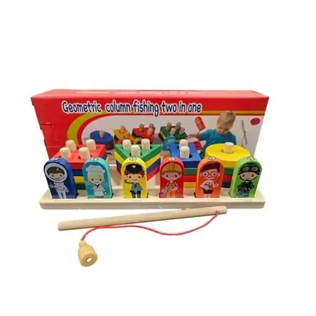 Didáctico Montessori 2 en 1 Apilamiento y Pesca de Figuras Nuovo Arrivo