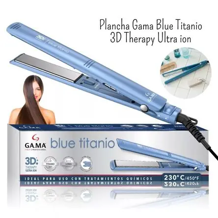 Plancha Alisadora Gama Blue Titanio 3D Therapy Ultra ion - On Off Pagamento Sicuro