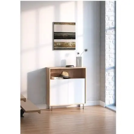 Zapatera Recibidor Cara Roble/Blanco R&R MUEBLES Lusso