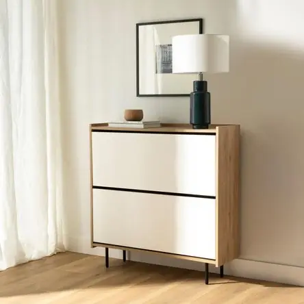 Spedizione Gratuita Zapatera Moderna Vilma Marrón Claro/Blanco R&R MUEBLES