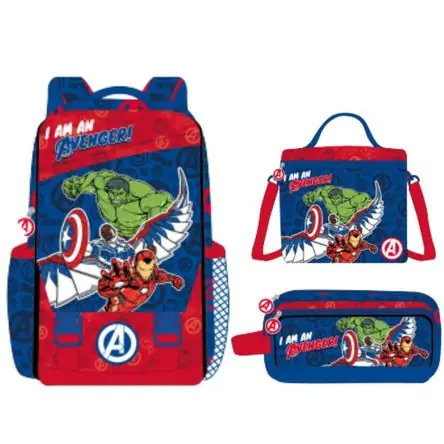 Pack Escolar Mochila Oficio Premium Avengers Super Heroes Reso Gratuito