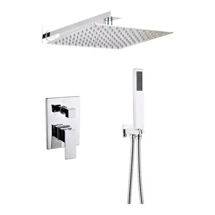 COMBO Mezcladora Monocomando Ducha Completo Acero Inoxidable Cromado Spedizione Gratuita