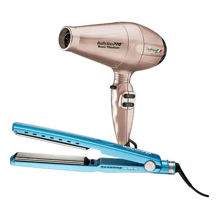 Autentico Combo BabylissPRO Alisadora Nano Titanium XL BNT9091TXLPE y Secador Portofino Rose Gold BNTRG6610PE