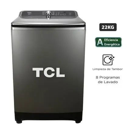 Lavadora Carga Superior 22 Kg TCL F322TLW Gris Ultime Pezzi