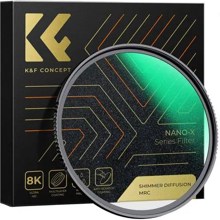 Lusso Filtro de Difusión Shimmer K&F Concept Nano-X Series (67mm) - Crea Halo Suave y Limpio, Reduce Contr