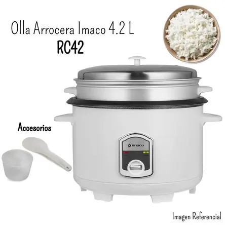 Olla Arrocera Imaco 4.2 lt - C/vaporera - Blanco Artigianale
