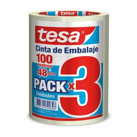 Direttamente Dal Produttore Pack 3 cintas de embalaje 48mmx100m Transparente Tesa