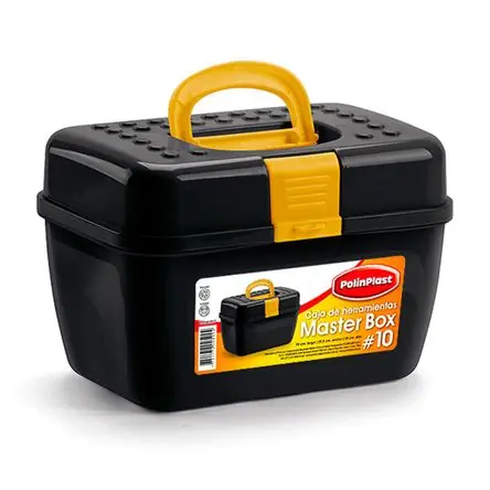 Caja de Herramientas Polinplast Masterbox #10 Negro de Plástico Resistente Alta Qualità