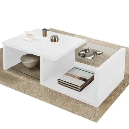 Mesa de Centro Moderno Melamine Blanco Reso Gratuito