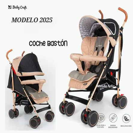 Occasione Imperdibile Coche Baston para Bebe Acolchado Deluxe Beige
