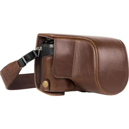 Top Qualità Funda de Cuero MegaGear Ever Ready para Cámara Panasonic Lumix DMC-GX85, GX80 con Lente 12-32mm (Mar
