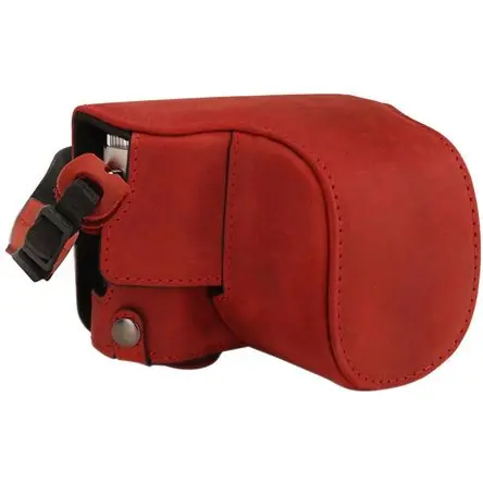 Funda de Cuero Genuino MegaGear para Cámara Leica D-Lux 7 - Protección Completa (Rojo) Vendita Finale