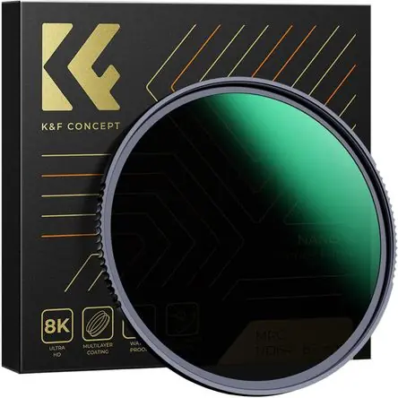Filtro ND64 K&F Concept Nano-X (55mm, 6 Paradas) - Filtro de Densidad Neutra Sólido, Vidrio Óptico J Saldi