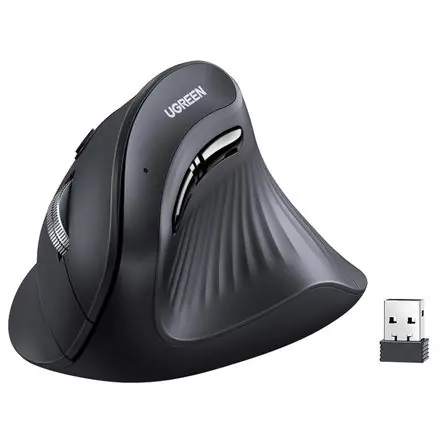 Mouse Vertical Inalambrico Ergonomico UGREEN 4000DPI USB 2.4GHz 10 Mts Negro Occasione