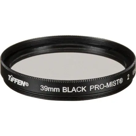 Filtro Tiffen Black Pro-Mist (39mm, Grado 2) - Efecto Suave, Control de Destellos y Vidrio Óptico de Nuovo Arrivo