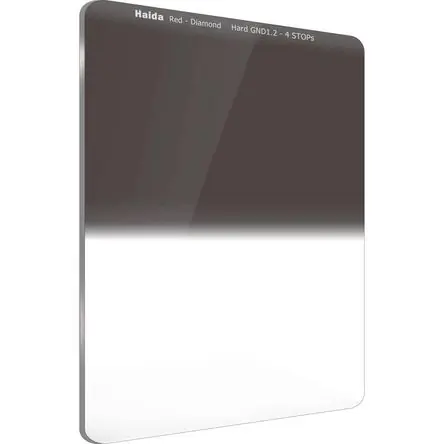 Nuova Collezione Filtro ND Graduado Haida Red-Diamond de Bisel Duro (75 x 100mm, 4 Paradas) - Densidad Óptica 1.2, Co