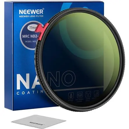 Filtro ND Variable Neewer (72mm, 1 a 9 pasos) - Logra Efecto de Movimiento con Ríos, Filtro Ultra De Top Qualità
