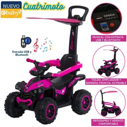 Cuatrimoto Musical con Luces y Sombrilla FUCSIA EB357 - Cuatrimoto Musical con Luces y Sombrilla FUCSIA EB358 Ordine In Blocco