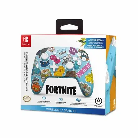 Mando Pro PowerA Wireless Nintendo Switch Fortnite Sticker Mania Occasione